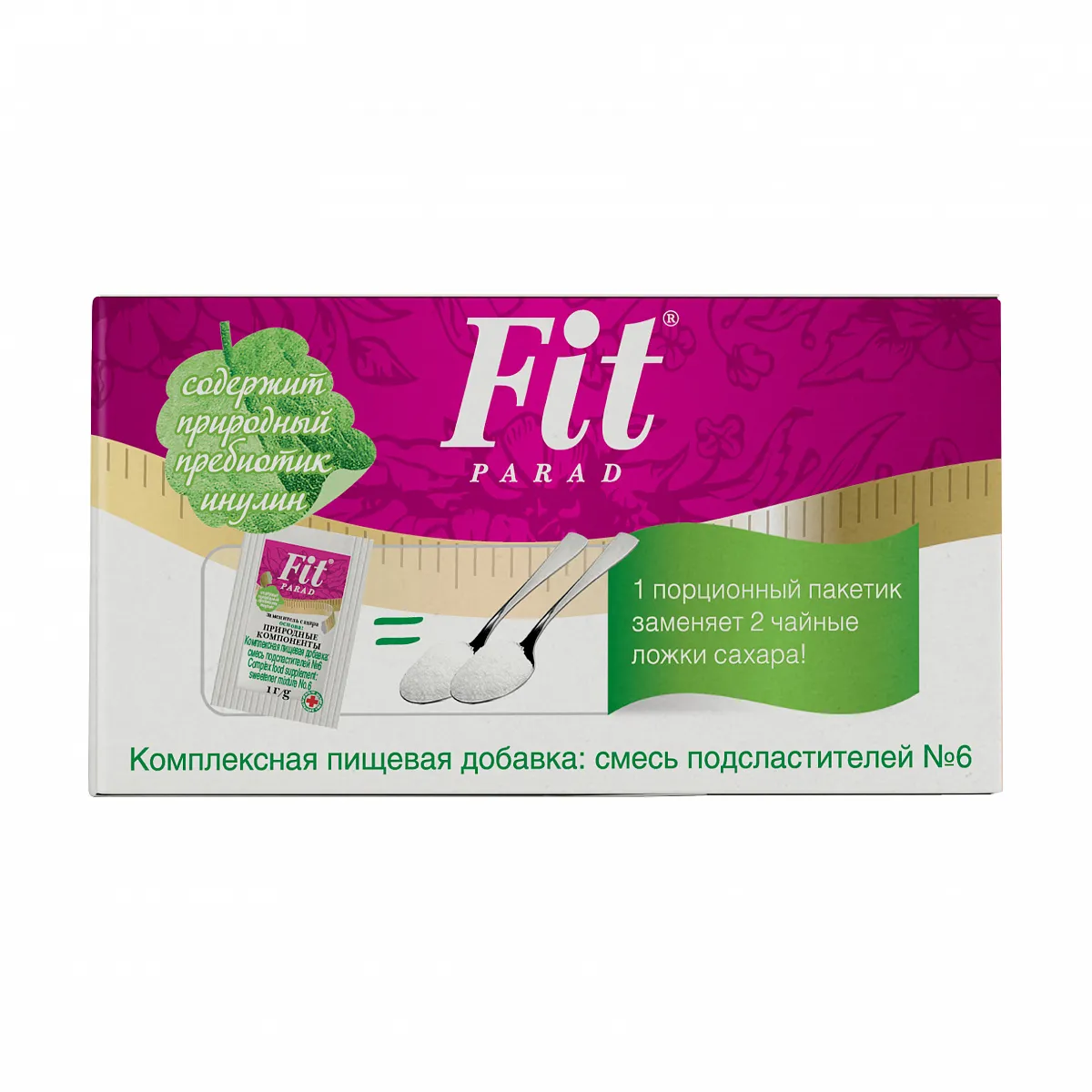 Заменитель сахара FitParad №6, саше 90 шт фото 5