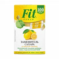 Заменитель сахара FitParad №26, стики со вкусом лимона 100 шт фото 1