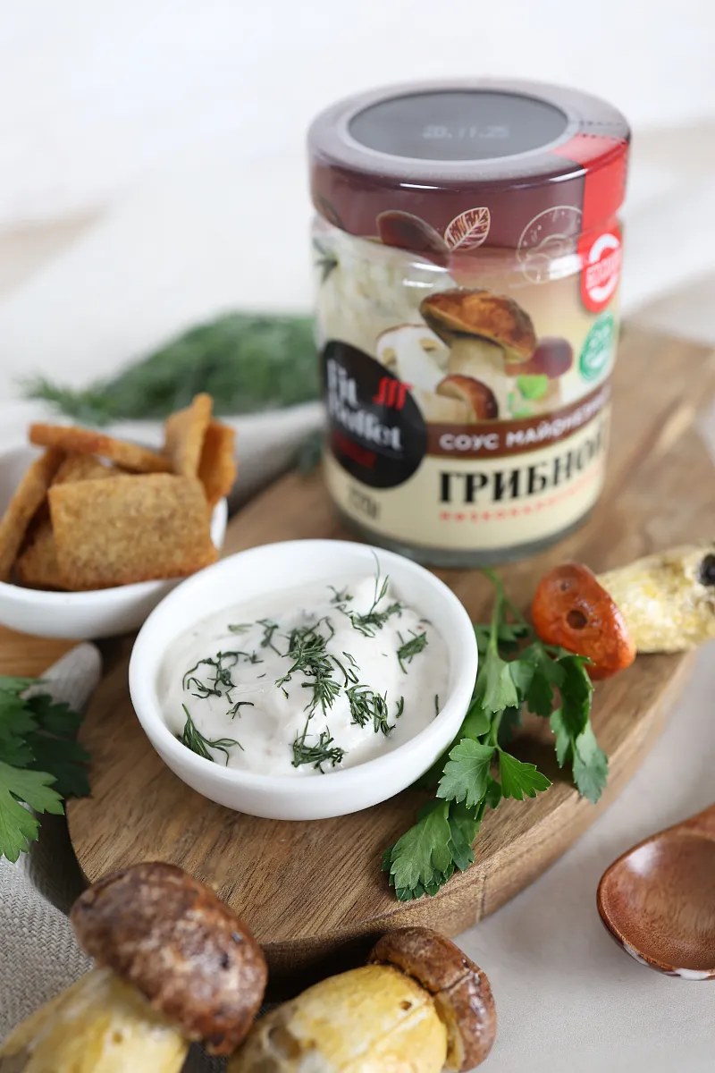 Майонезный соус Грибной, банка 220 гр фото 3