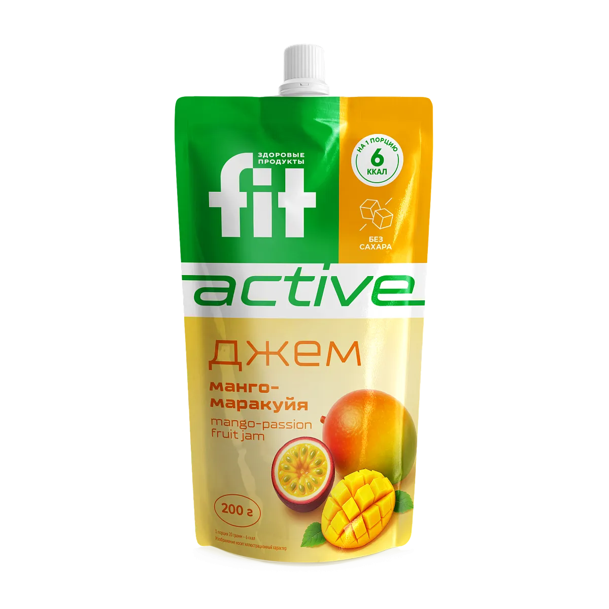 Джем без сахара Манго-Маракуйя, дой-пак 200 гр фото 1