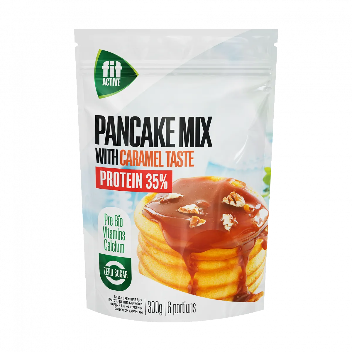 Смесь ореховая для приготовления блинов и оладий со вкусом карамели, дойпак 300 гр. фото 1
