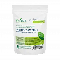 Заменитель сахара FitMall №14 (эритрит, стевия), дой-пак 500 гр фото 1