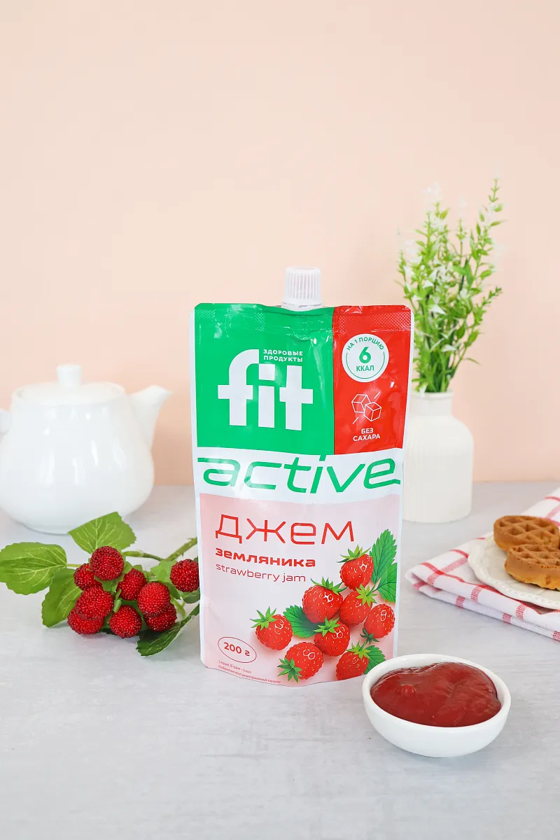 Джем без сахара Земляника, дой-пак 200 гр фото 4
