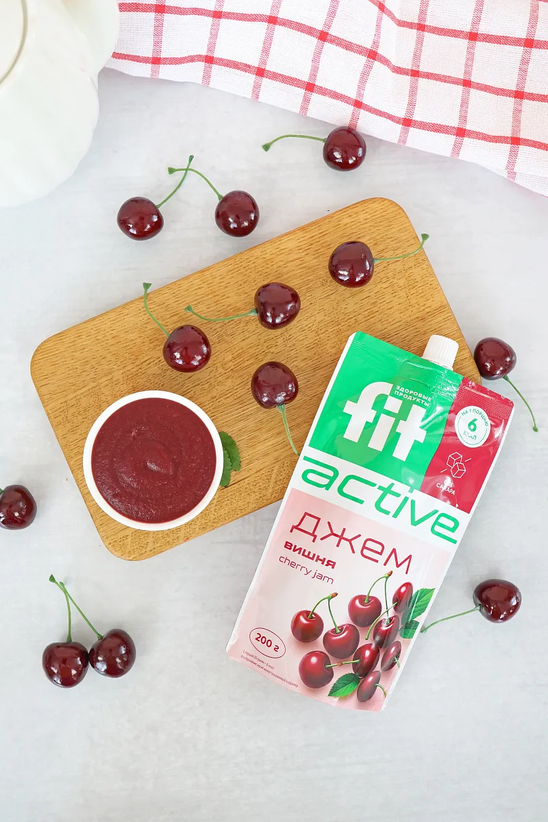 Джем без сахара Вишня, дой-пак 200 гр фото 5