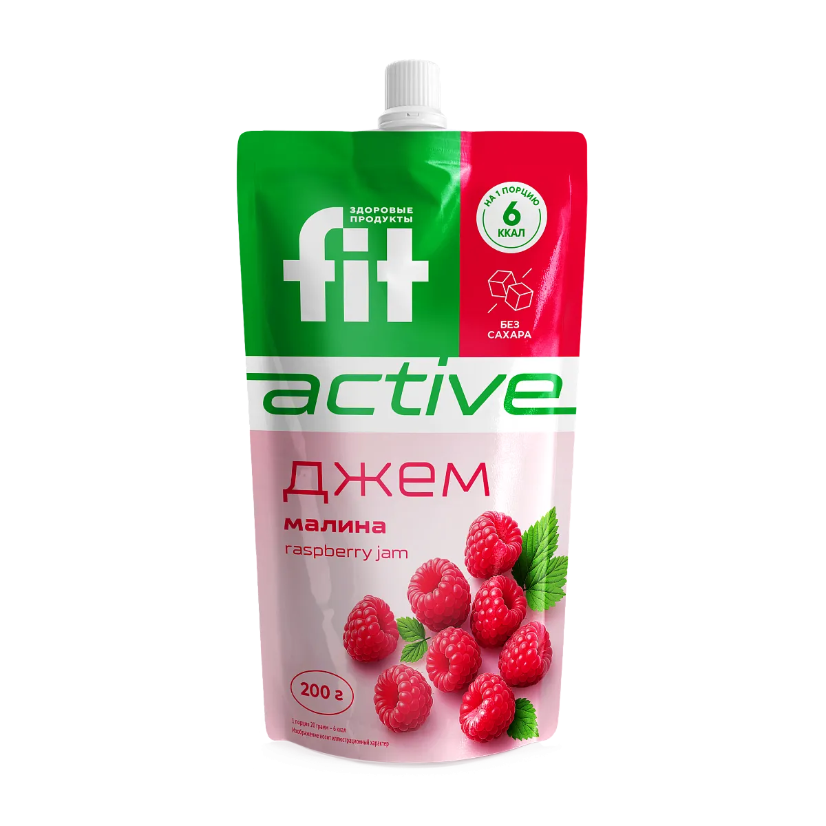 Джем без сахара Малина, дой-пак 200 гр. фото 1