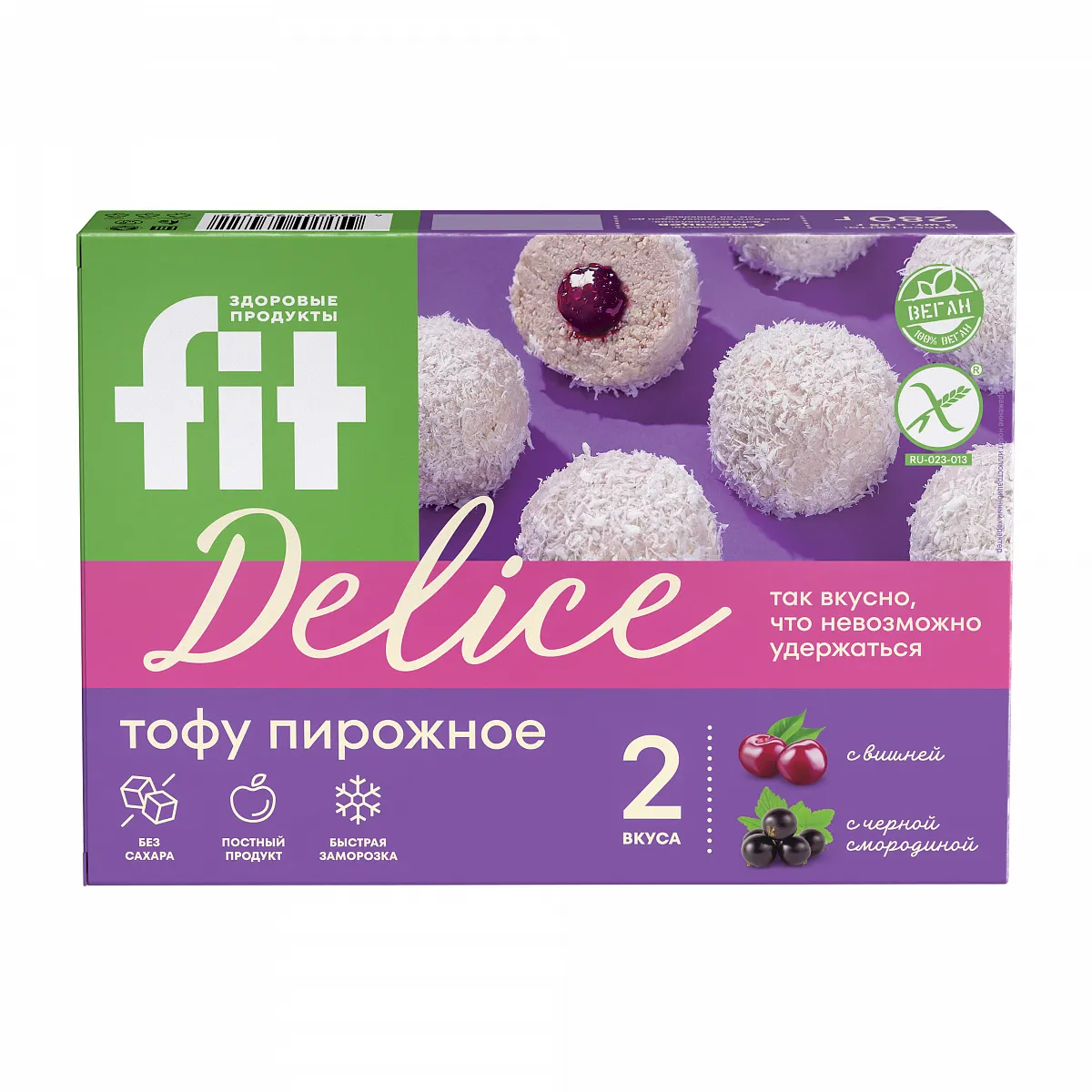 Тофу пирожное ассорти: с вишней, с черной смородиной, 280 гр фото 1