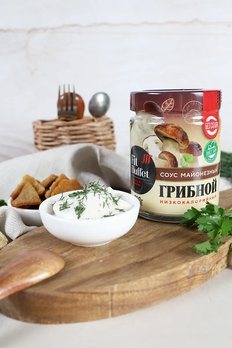 Майонезный соус Грибной, банка 220 гр фото 2