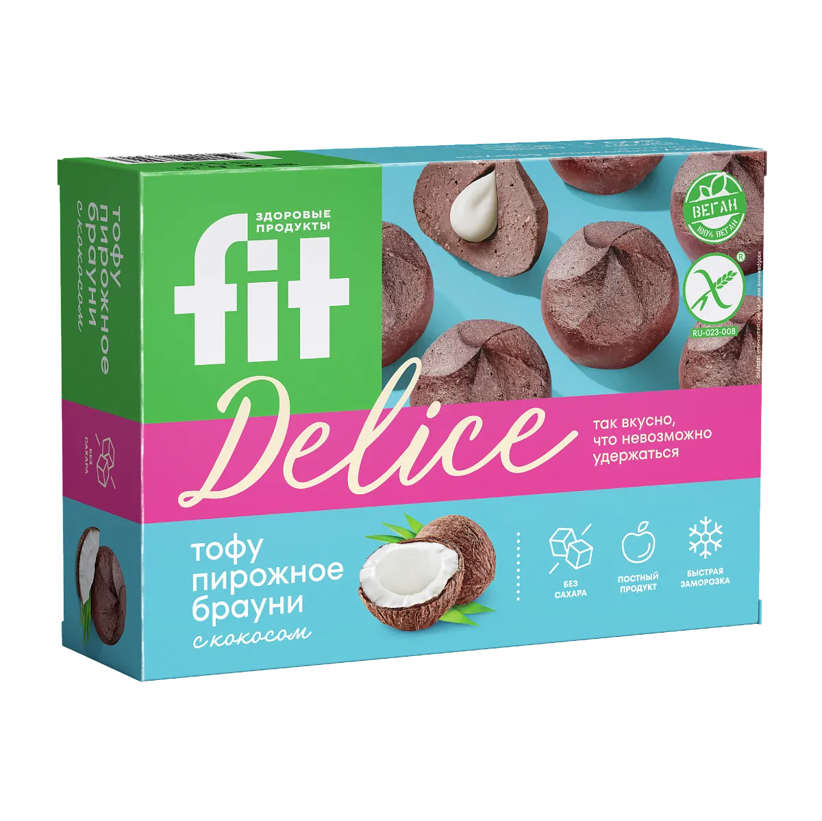 Тофу пирожное "Брауни с кокосом", 360 гр фото 2