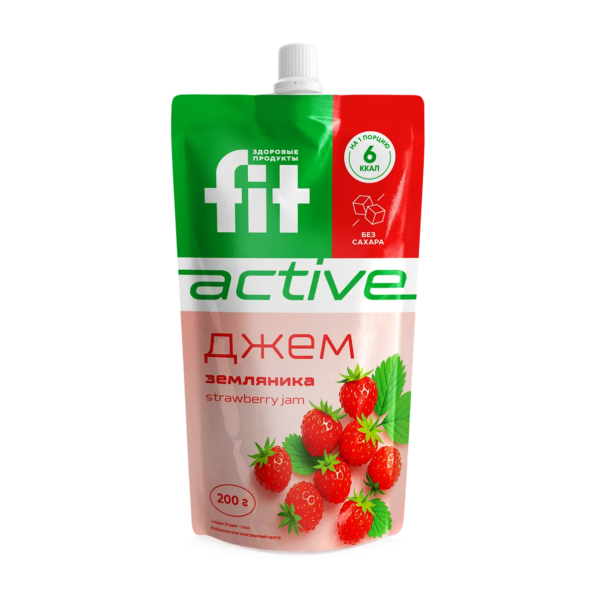 Джем без сахара Земляника, дой-пак 200 гр фото 1
