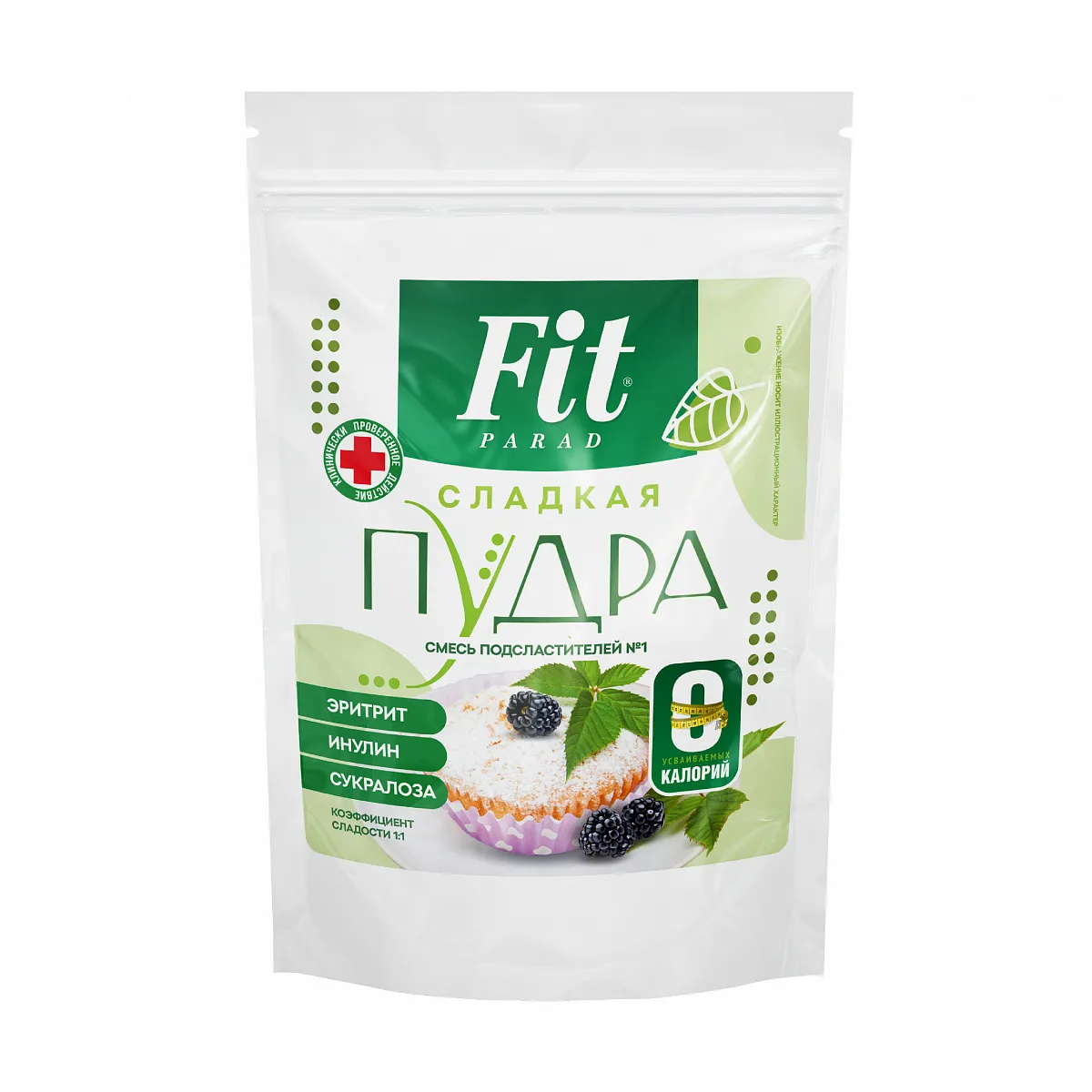 Заменитель сахара FitParad Сладкая пудра №1, дойпак 300 гр. фото 1