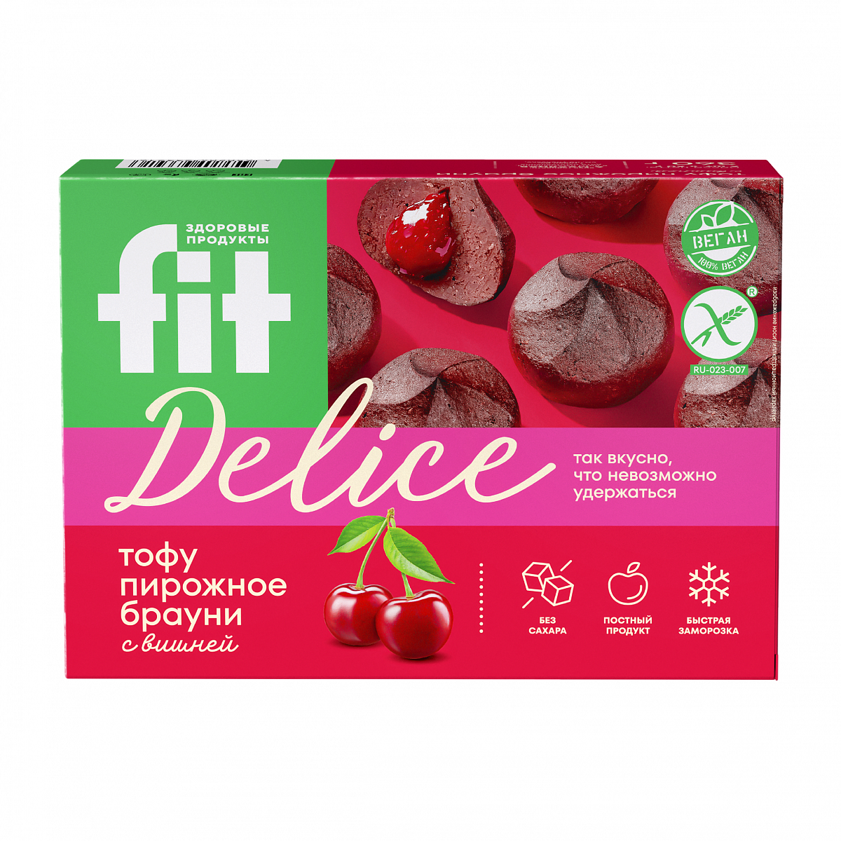 Тофу пирожное "Брауни с вишней", 360 гр фото 1