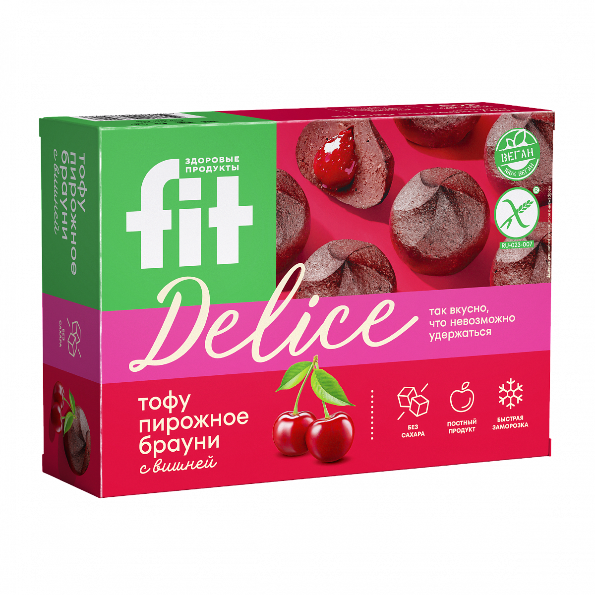 Тофу пирожное "Брауни с вишней", 360 гр фото 2