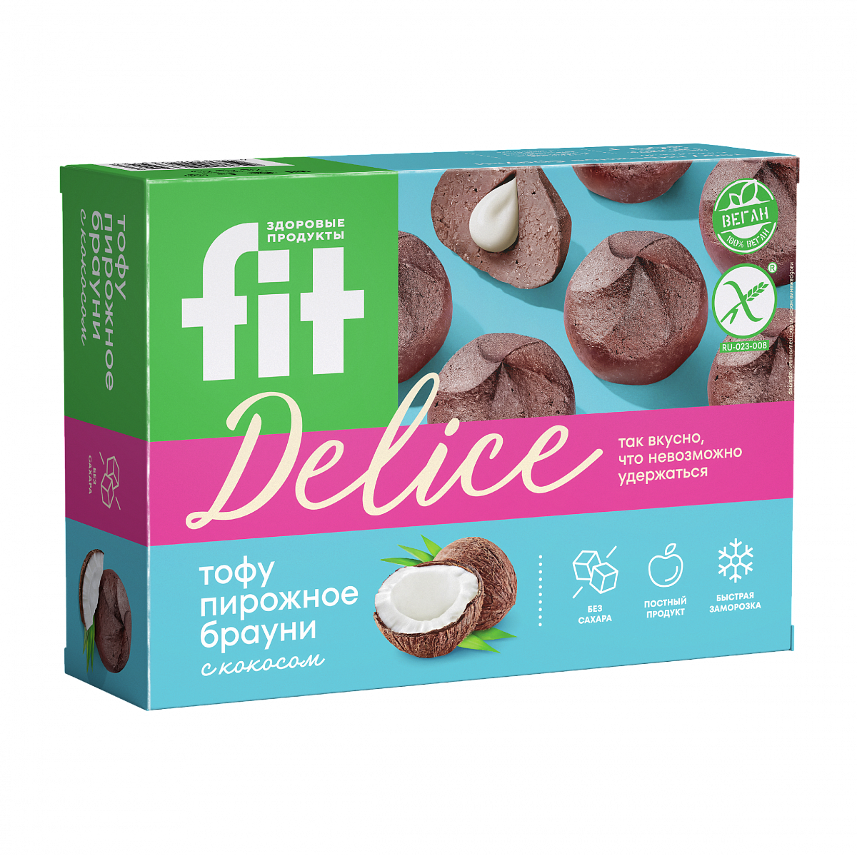 Тофу пирожное "Брауни с кокосом", 360 гр фото 2